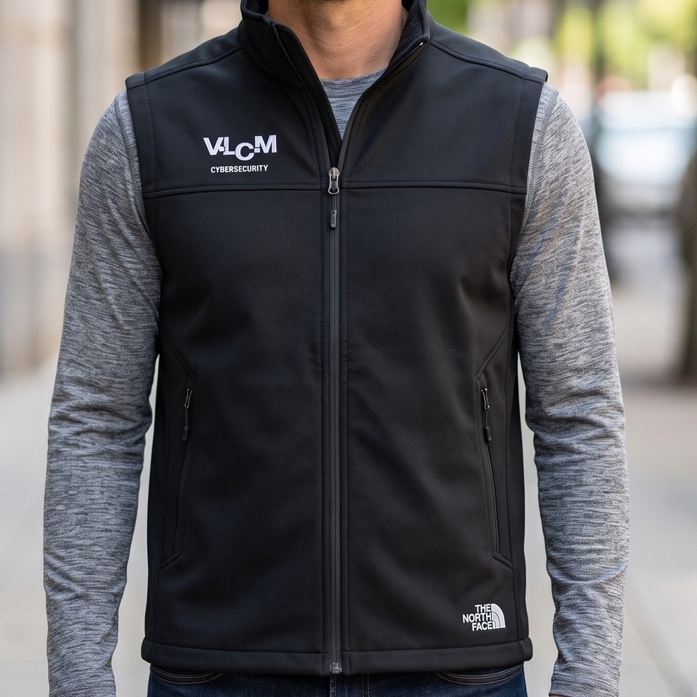 The North Face Mens Black WindWall Softshell Full Zip Vest VLCM Cybersecurity
